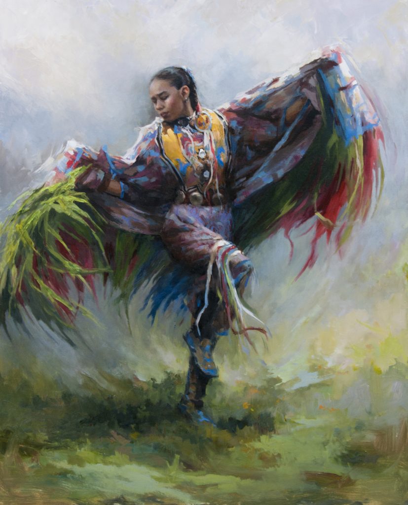 Shawl Dancer, Portrait, Painter, Painting, Native American Dancer, Native American Painting